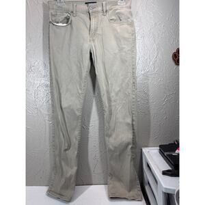 Lucky Brand 121 Slim Jeans Mens Beige Tan Straight Stretch Casual Pants 31 x 32